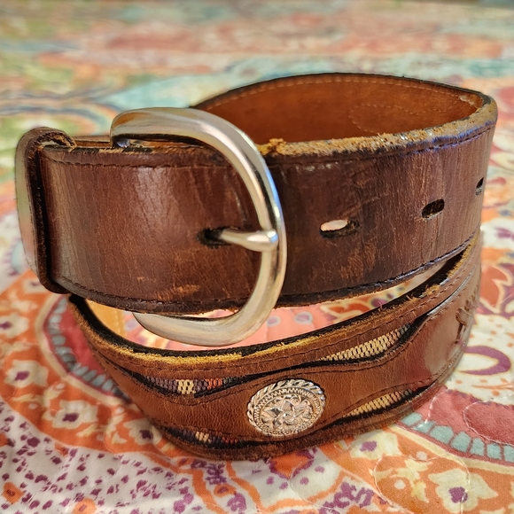 3-D Belt Company Western Boho Leather Belt Size Medium - Picture 3 of 11